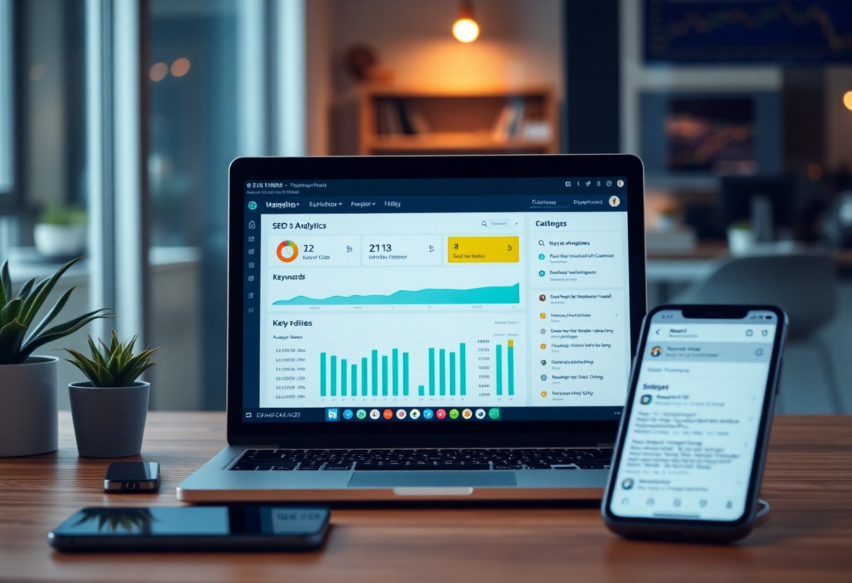 Tracking measuring SEO success key performance indicators KPIs organic traffic keyword rankings conversion rates analytics tools monitoring